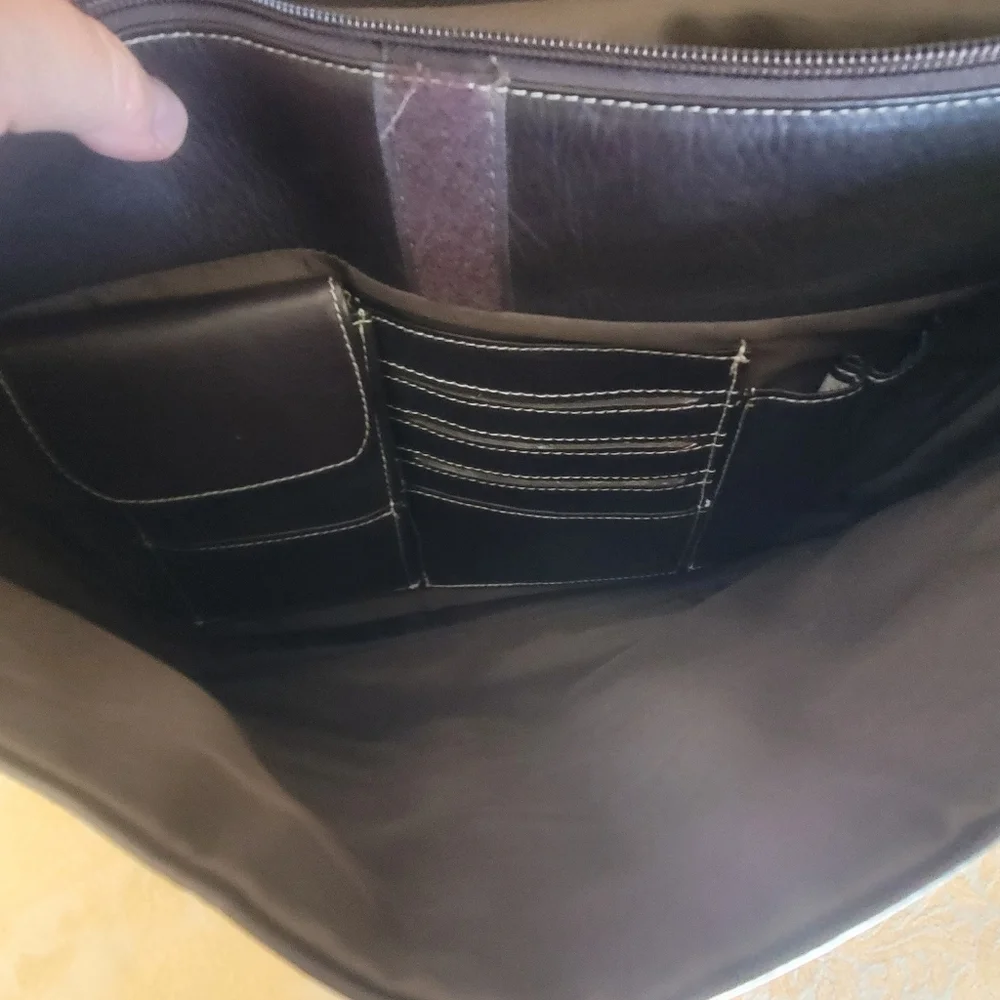 Dark Brown Genuine Leather Messenger Bag Crossbody Large Minimalist